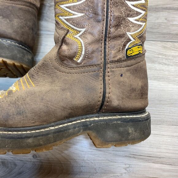 Old Corral Men US 7 Mexico 25 1/2 Brown Week Square Leather Boots Western Cowboy - Picture 5 of 15